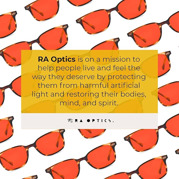 Ra Optics Nate Frame with Sunset Lenses - Science-Based Blue Light Glasses Increase Sleep Quality - Premium Glasses for Men and Women Block Blue Light From Screens