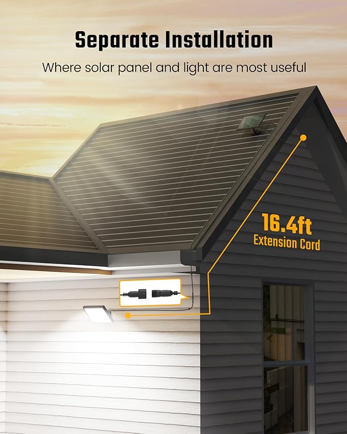 SUPERDANNY Solar Outdoor Flood Lights with 113 Bright LEDs, Motion Sensor Dusk to Dawn Outside Flood Lights with 16ft Cable IP65 Waterproof, Security Light for Garden Barn Porch 4 Pack