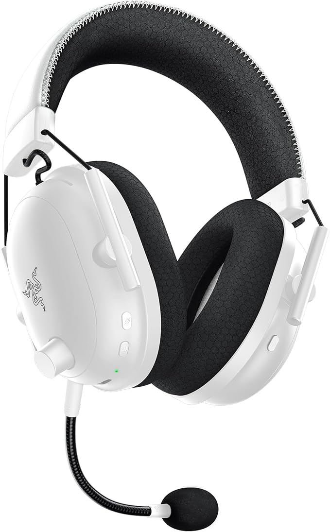 Razer BlackShark V2 Pro Wireless Gaming Headset: Super Wideband Mic - Pro Tuned FPS Profiles - 50mm Drivers - Plush Noise Isolating Earcups - 70 Hr Battery - Bluetooth - for PC, PS5, Switch 2 - White