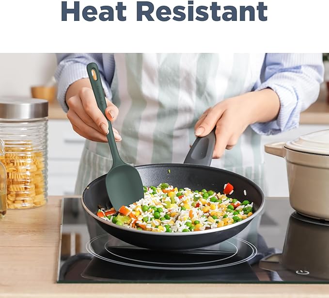 5 Pieces Silicone Spatula Set, Food Grade Rubber Spatula, Upgrade Strong Handle with Ergonomic Grip, Heat Resistant Up to 600°F for Nonstick Cookware, Cooking Dried Thyme