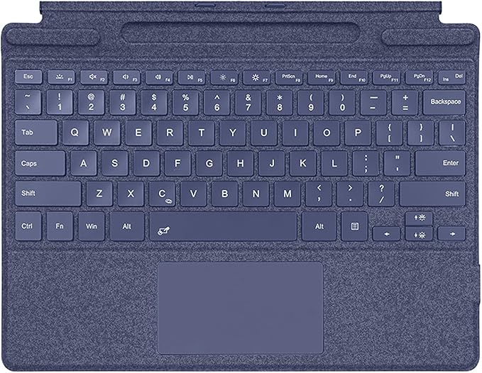 Keyboard for Surface Pro 11/10/9/8/X (13inch), Portable Slim Type Cover for Surface Pro, Wireless Bluetooth Keyboard with Touchpad, Backlits,Built in Pencil Holder,Blue