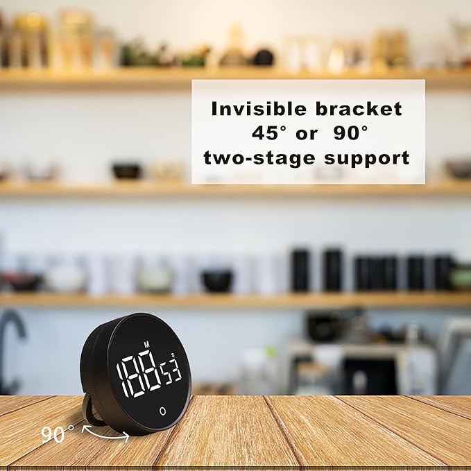 Digital Kitchen Timers, Visual timers Magnetic Countdown Countup Smart Timer Large LED 200 Minutes Display Volume Adjustable for Cooking Fitness Studying, Easy for Kids and Seniors