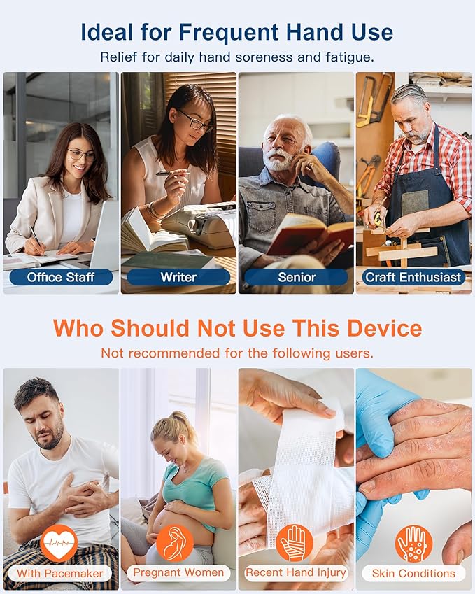 Hand Massager with Heat and Compression – Full-Hand & Wrist Air Massage with Palm Roller – 6 Modes & Intensities – Soothing Comfort for Daily Use