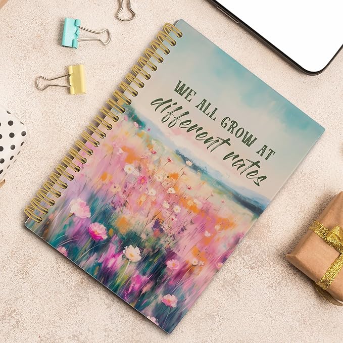 Mental Health Spiral Notebook, Therapy Office Psychology Supplies, Inspirational Journal, We All Grow at Different Rates Motivational Notebooks for School Work,5.5x8.3 Inch