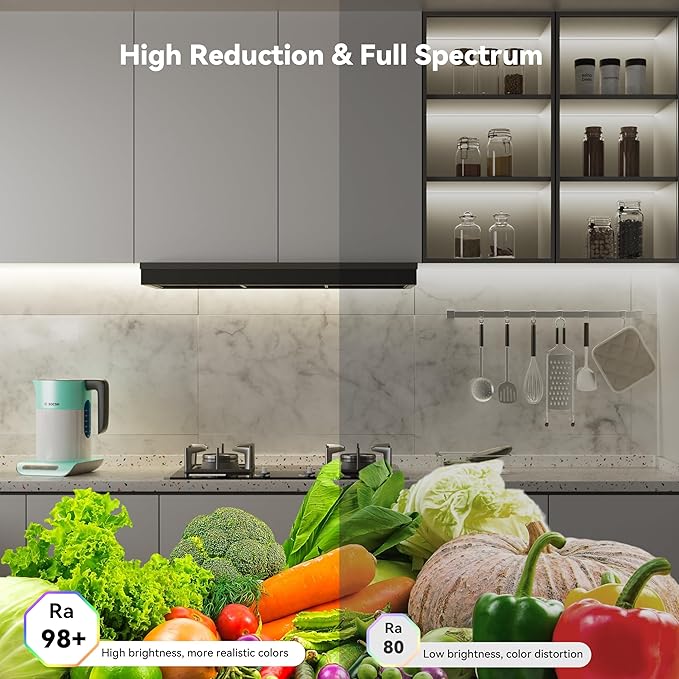 PAUTIX COB LED Strip Light 32.8ft,Engineering Level UL Listed Natural White 4000K,CRI93+ Super Bright High Lumen,Dimmable 24V Flexible LED Tape Light with RF Remote,for Home&Office Decor DIY Lighting