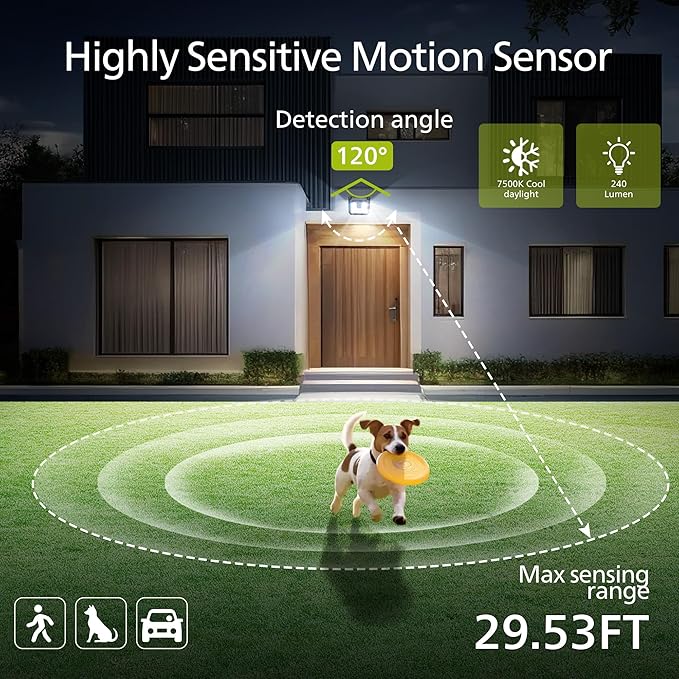 Philips Solar Lights Motion Sensor Outdoor, 120 LEDs Solar Powered Security Lights,3 Lighting Modes, Waterproof Wall Lights for Outside Yard Fence Garden Garage