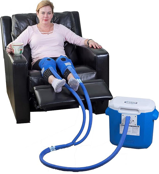 Polar Active Ice 3.0 Cold Therapy Ice Machine System with Programmable Timer, Two Knee and Joint Compression Pads, Lightweight 16 Quart Cooler, Quiet Pump, Strong Cryotherapy Pain Relief Treatment