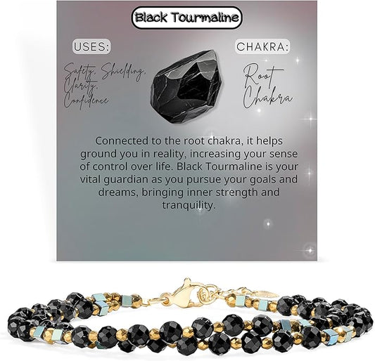 Crystal Beaded Bracelets, Chakra 4mm Natural Stone Beads Bracelets, Gemstone Spiritual Jewelry Gifts for Women