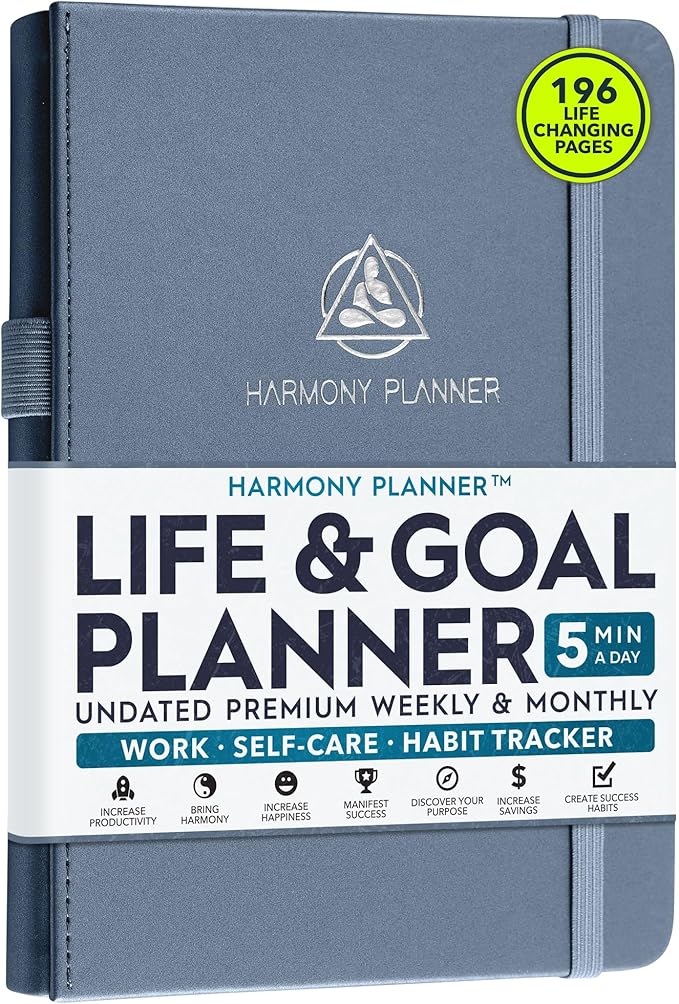 Life & Goal Planner – Undated Daily, Weekly & Monthly Organizer with Habit Tracker, Time Management Tools, and Productivity Journal for Personal Growth and Success