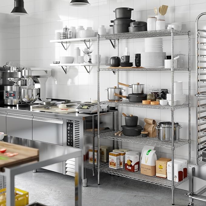 18" Deep x 42" Wide x 74" Height Wire Shelving Kit | 5-Tier | NSF Commercial Storage Rack Unit