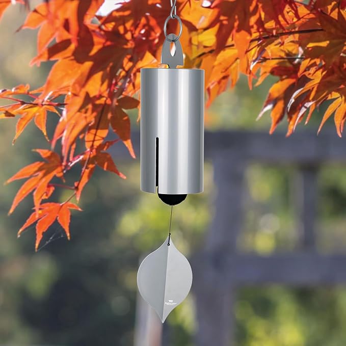 Woodstock Chimes Heroic Windbell Wind Chime for Outside 40" Large Grey,Deep Tone Sound, Outdoor Decor for Patio, Porch, Garden HWLY