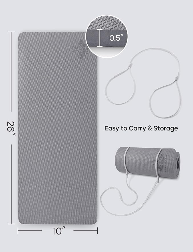 Yoga Knee Pads Cushion Non-Slip Knee Mat by Heathyoga, Knee Pad for Gardening Yard Work, Yoga Knee Pad Cushion for Yoga and Floor Exercises Yoga Mat Accessory 26"x10"x0.5"