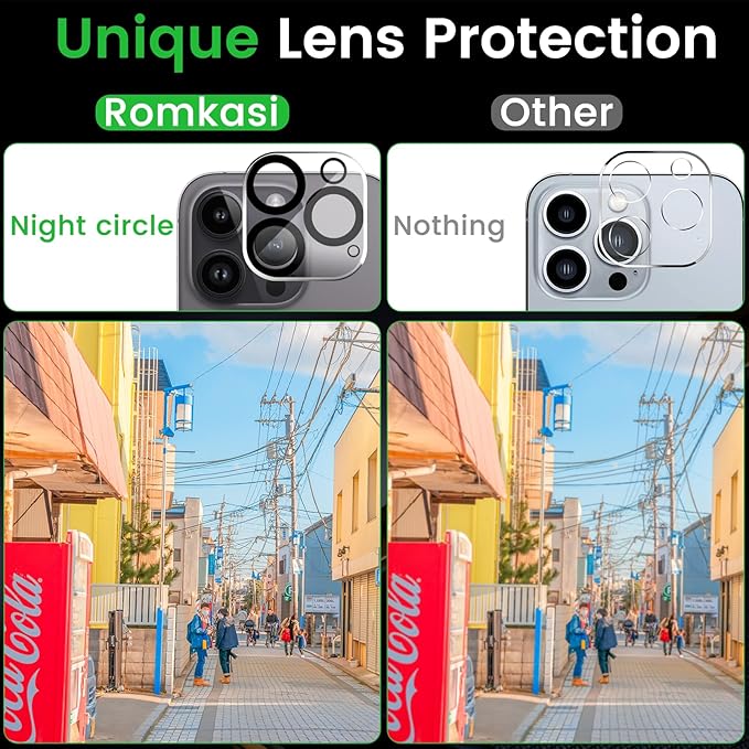 3 Pack Privacy Screen Protector for iPhone 14 Pro 6.1 Inch with 3 Pack Camera Lens Protector, Anti Spy Tempered Glass Film, Anti-Scratch, Touch Sensitive, Case Friendly