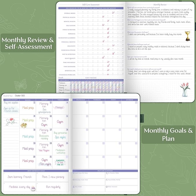 Legend Self-Care Journal – Guided Daily Reflection Journal to Support Mental & Physical Health – Daily Mood, Meditation & Personal Development Notebook – 7.1x10.5”, Lasts 3 Months (Forest Green)