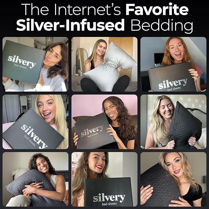 Silvery Memory Foam Bed Pillow - Patent-Pending Self-Cleaning Technology™ for Hygienic Sleep - Cooling Hypoallergenic Adjustable Pillows for Side, Back & Stomach Sleepers