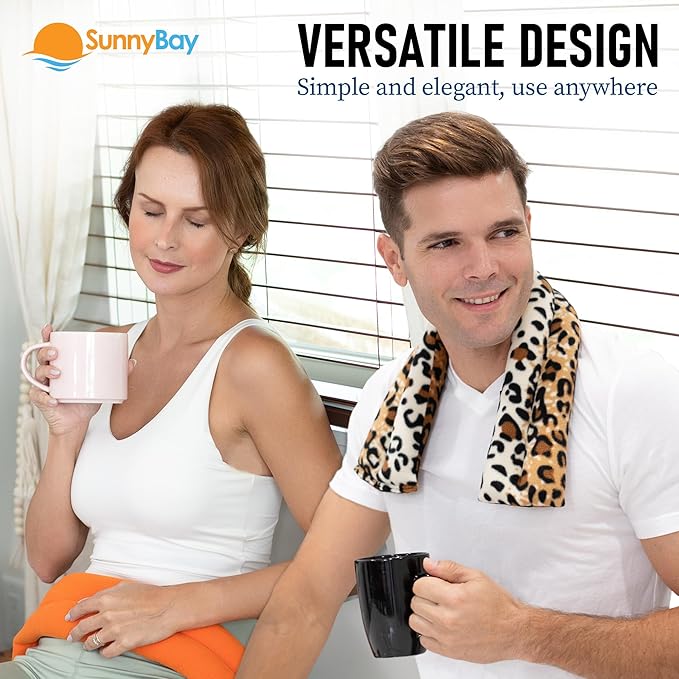 SunnyBay Microwave Heating Pad for Neck and Shoulders, Versatile Bean Bag Moist Heating Pad, Microwavable Neck Wrap and Cool Pack for Deep Pain Relief, Weighted Hot or Cold Therapy (Sky Blue)