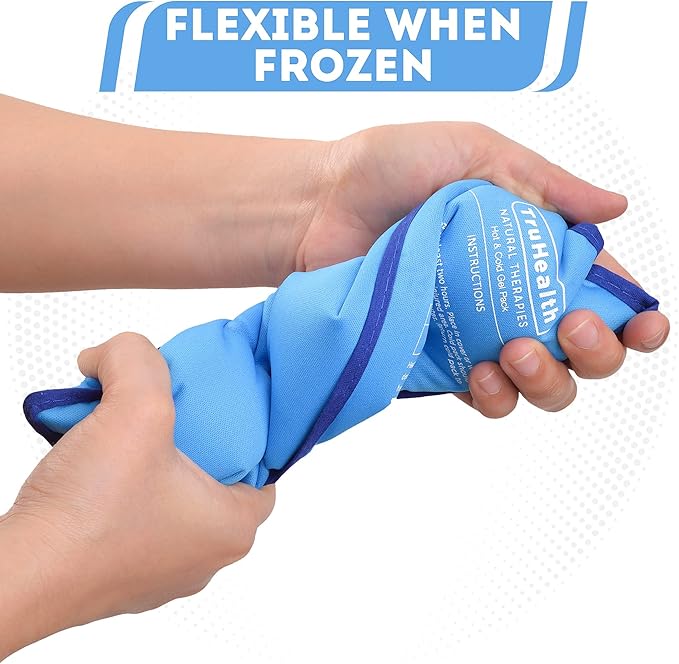 Ice Pack - Small Blue, 2 Count - Reusable Ice Packs for Injuries - Hot & Cold Reusable Gel Therapy for Back, Hip & Waist - Leak-Free Flexible Design