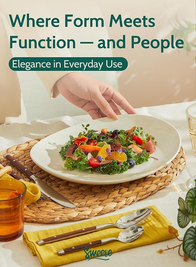 Sweese Porcelain Dinner Plates 11 Inch Set of 6 - Scratch Resistant, Microwave Oven Safe Plates in Grey