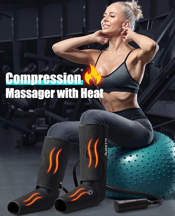 Professional Air Compression Leg and Foot Massager with Heat - Christmas & Birthday Gifts for Men & Women, Improved Circulation & Pain Relief, Ideal for Parents on Mother's Day & Father's Day