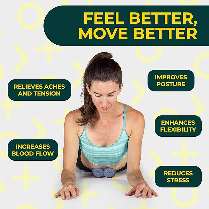 Deep Recovery Very Firm Yoga Deep Tissue Massage Ball Set – Myofascial Release Balls for Feet, Back, Neck, Legs & Arms – Trigger Point & Mobility Therapy (2-Pack)