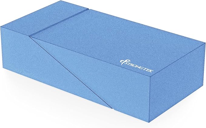 StrongTek Yoga Foam Wedge Blocks (Pair) Soft Wrist Wedge, Supportive Foot Exercise Accessories, Balance, Strength, Stretch, Pilate, Fitness, Squat, Pushup, Plank, EVA Riser Block