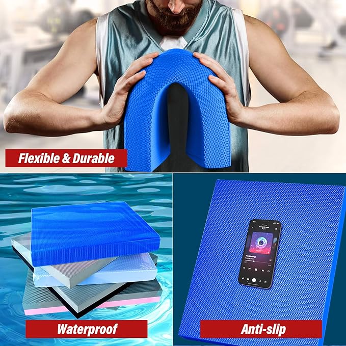 Balance Pad- Exercise Foam Balance Pad for Workout,Non-Slip & Water-Resistant Stability Trainer Mat,Ultra-Soft TPE Foam Knee Cushion for Balance Training, Fitness, Physical Therapy,Yoga
