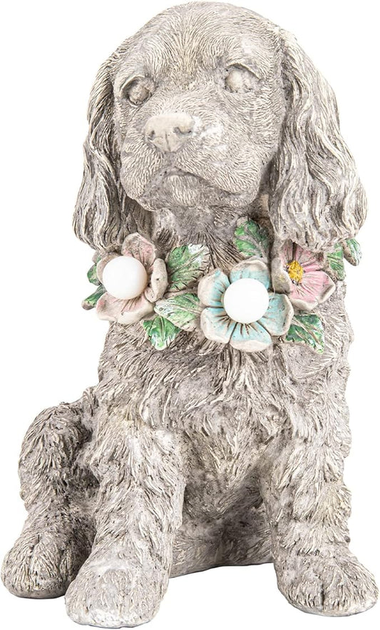 Garden Statue Dog Memorial Gifts - Yard Art Decoration with Solar LED Lights Waterproof Resin Garden Figurine Decor for Outdoor Patio Yard Lawn Ornament