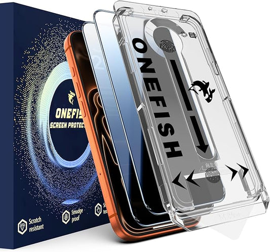 OneFish Privacy Screen Protector for iPhone 17 Pro Max, Full Edge Coverage 6.9" 17 Pro Max, Scratch Resistant, Bubble Free, Easy Installation, Auto Dust-Elimination, 2 Pack