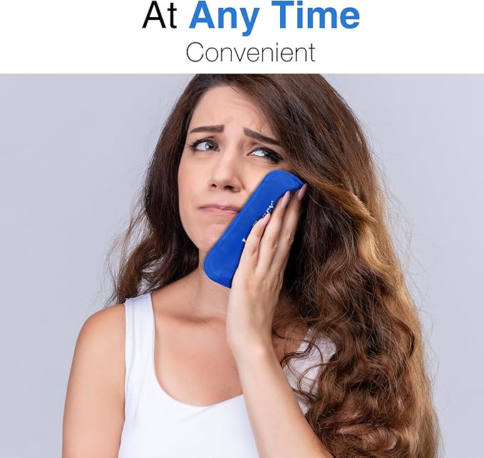 LotFancy Gel Ice Packs, 2pc Reusable Hot Cold Pack for Therapy, Heating Cooling Gel Pad, Pain Relief for Face, Head, TMJ, Wisdom Teeth, Oral Facial Surgery, Sport Injuries, Migraine, Muscle Joint