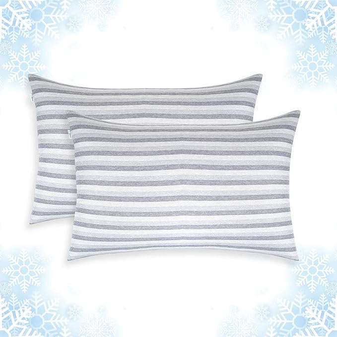 Ailemei Direct Cooling Pillowcase Set of 2, Double Sided with Hidden Zipper, Japanese Icy-Jade Fiber, Breathable and Moisture-Wicking, Easy to Clean, Machine and Hand Washable