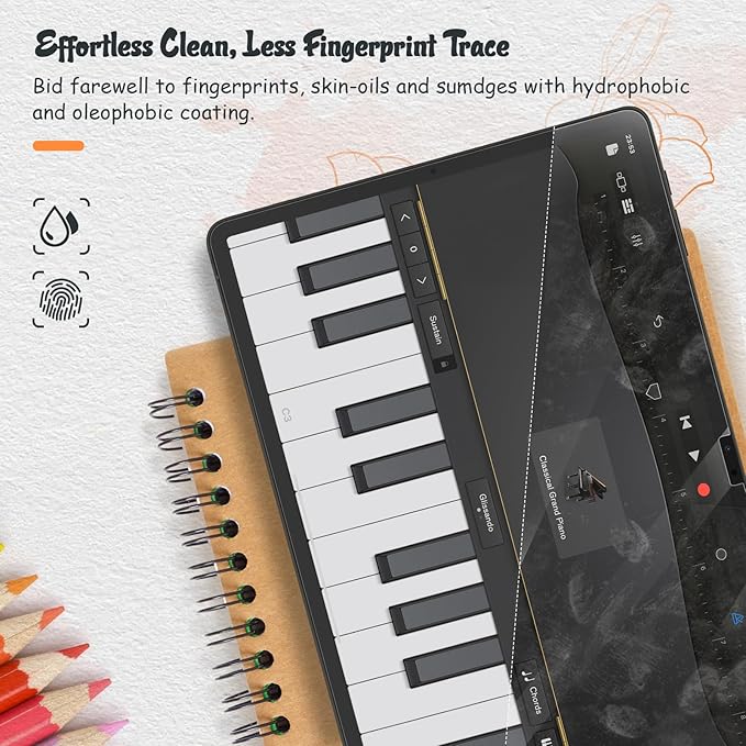 KCT 2 Pack Paperfeel Screen Protector Compatible with Samsung Galaxy Tab S10 Plus/Tab S9 Plus/Tab S8 Plus/Tab S7 Plus/Tab S7 FE (12.4 inch), Compatible with S Pen Anti Glare