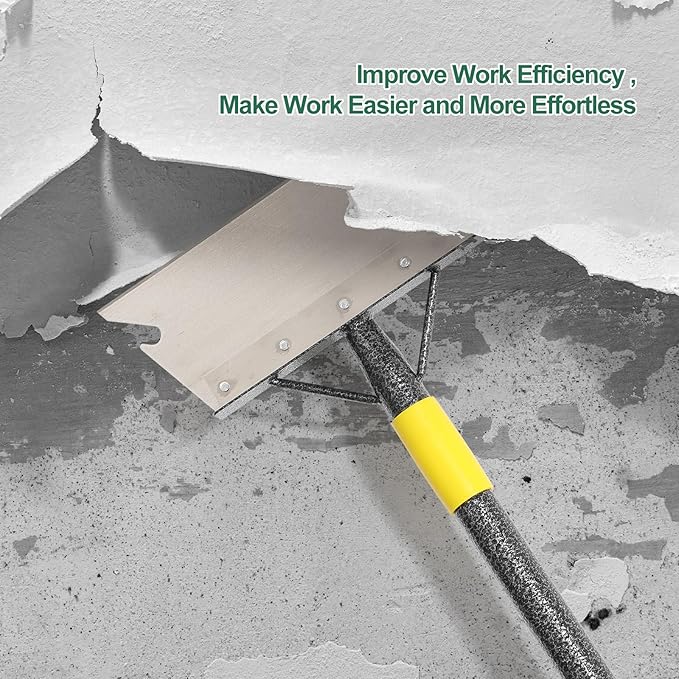 Garden Shovel, 60" Heavy Duty Floor Scraper with Adjustable Long Handle, Multifunctional Cleaning Flat Shovel, Landscaping Tools for Lawn Edging, Ice Scraper, Snow Shovel