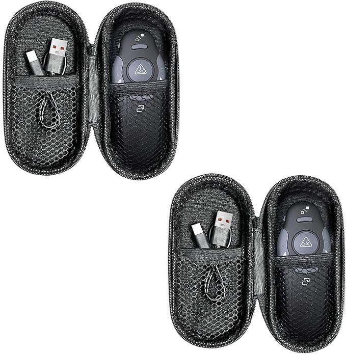 [2 Units] Presentation Clicker with 2 Cases Storage: PowerPoint Wireless Presenter Remote: USB Type C Rechargeable Red Laser Pointer Clickers Computer Project Mac PPT Slideshow Google Slide Advancer