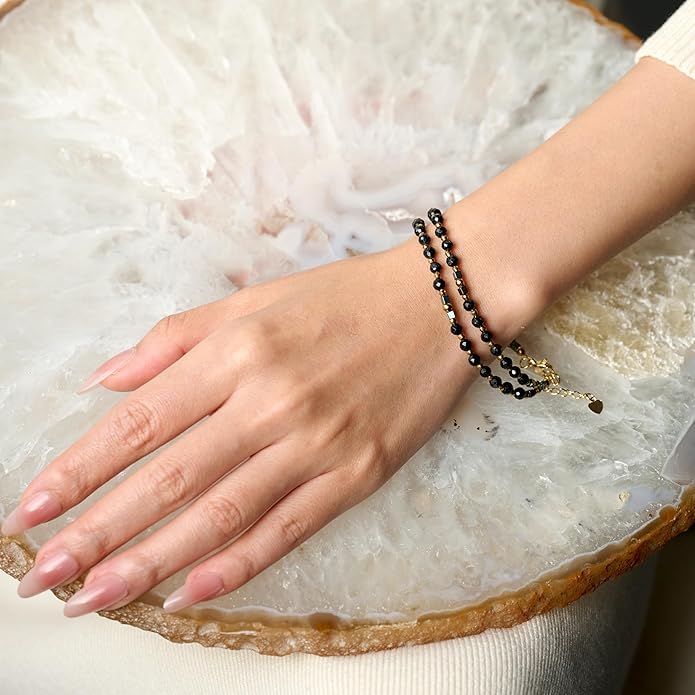 Crystal Beaded Bracelets, Chakra 4mm Natural Stone Beads Bracelets, Gemstone Spiritual Jewelry Gifts for Women