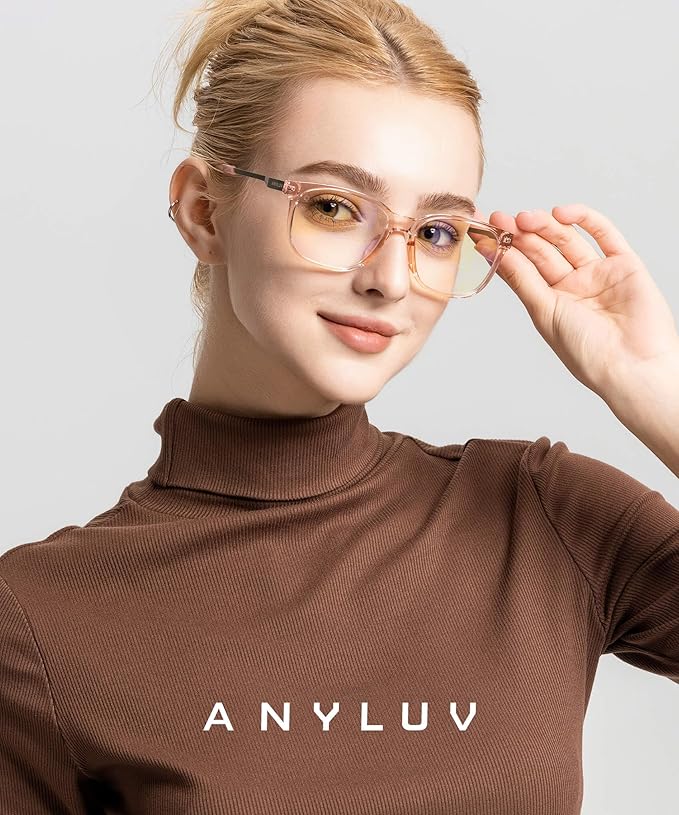 ANYLUV Blue Light Glasses for Men, Computer Gaming Glasses men, Stylish Anti Eyestrain Blue Light Blocking Glasses Men