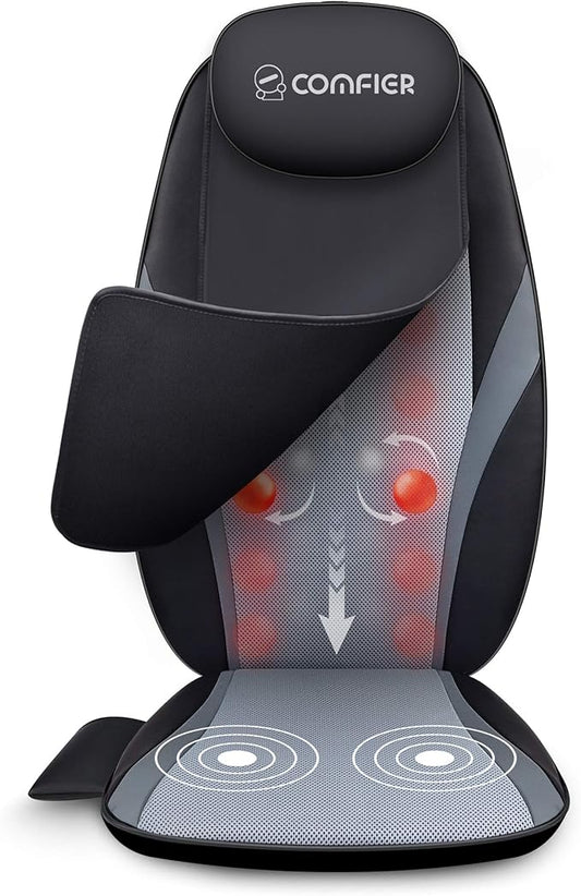 COMFIER Back Massager with Heat,Shiatsu Massage Chair Pad,Deep Kneading Full Back Massage Cushion for Shoulder,Back for Home,Office use