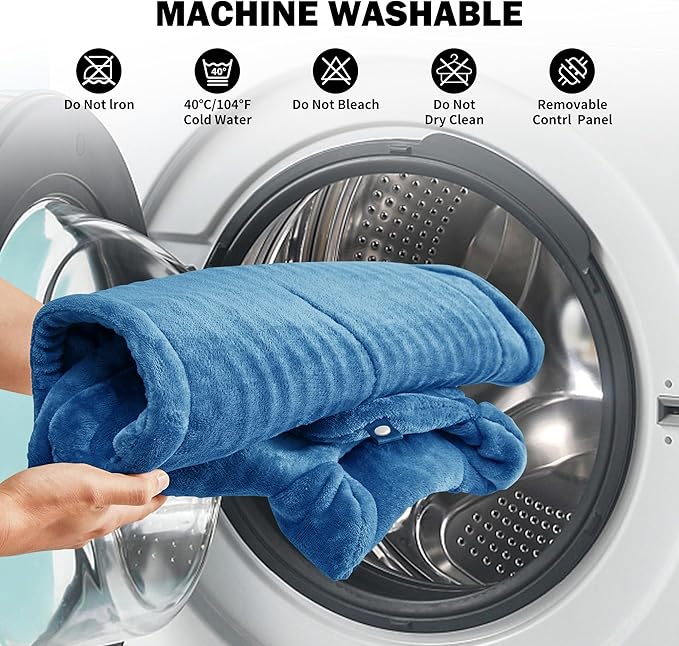 Heating Pad for Neck Shoulder and Back, Fathers Day Dad Gifts, Deeper Pain Relief and Fast Heating Weighted Heat Wrap, Birthday Gifts for Mom Men Dad Wife, ETL Certified, Blue