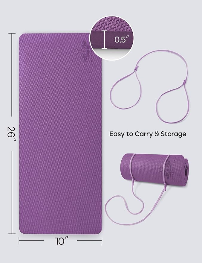 Yoga Knee Pads Cushion Non-Slip Knee Mat by Heathyoga, Knee Pad for Gardening Yard Work, Yoga Knee Pad Cushion for Yoga and Floor Exercises Yoga Mat Accessory 26"x10"x0.5"