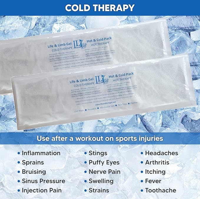 Hot and Cold Thermal Therapy Gel Ice Pack Long 6" x 20" By Life and Limb Gel (2)