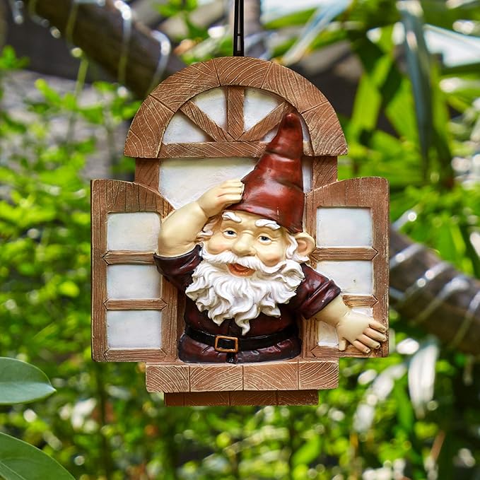 Garden Gnomes Tree Hugger, Tree Face Garden Gift, Garden Peeker Yard Art Resin, 12 inch