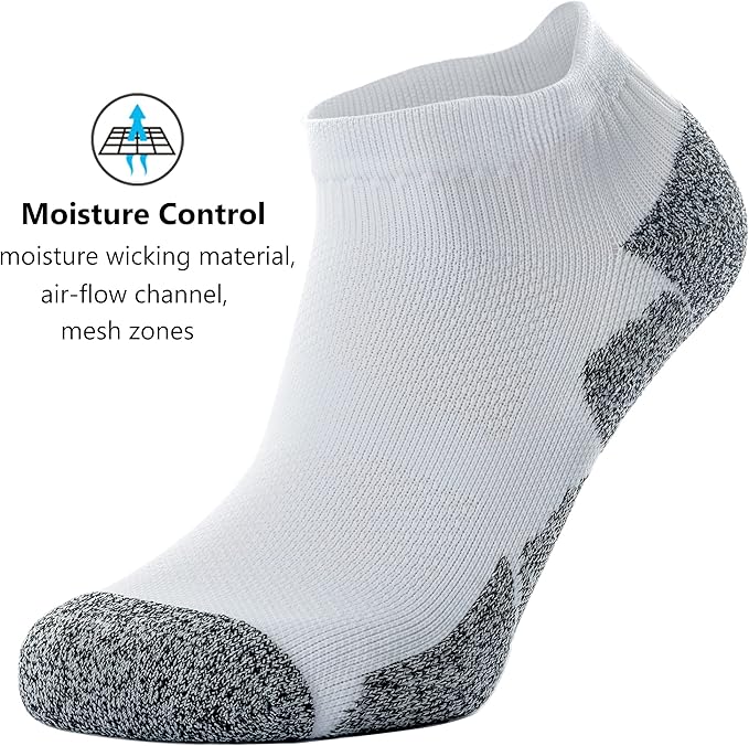 CWVLC Unisex Cushioned Compression Athletic Ankle Socks Multipack