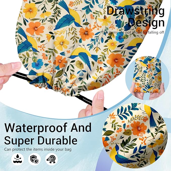 Wildflower Birds Gymnastics Grip Bag Small Adjustable Athlete String Bag for Gym Sports Grip