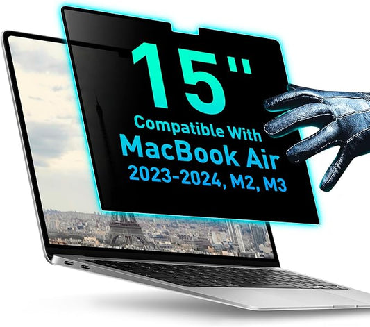 VINTEZ Magnetic Privacy Screen Compatible With MacBook Air 15" 2023, 2024, M2, M3 Anti-Blue Light Laptop Screen Protector Filter Blue Light Blocking Filter