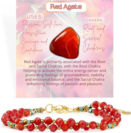 Crystal Beaded Bracelets, Chakra 4mm Natural Stone Beads Bracelets, Gemstone Spiritual Jewelry Gifts for Women