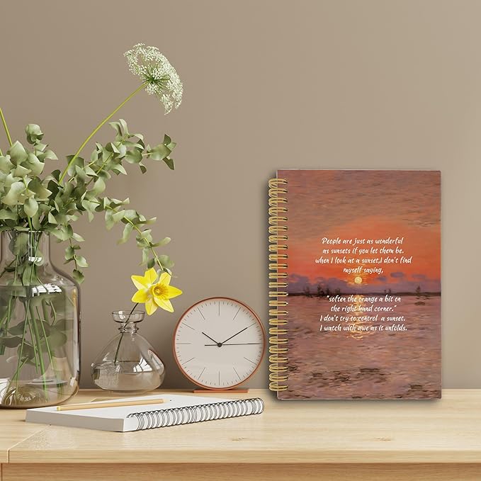 Boho Sunset Mental Health Spiral Notebook, Inspirational Quote Journal, Motivational Notebooks for School Work, Therapy Office Supplies, Positive Gifts for Women Men, 5.5x8.3 Inch