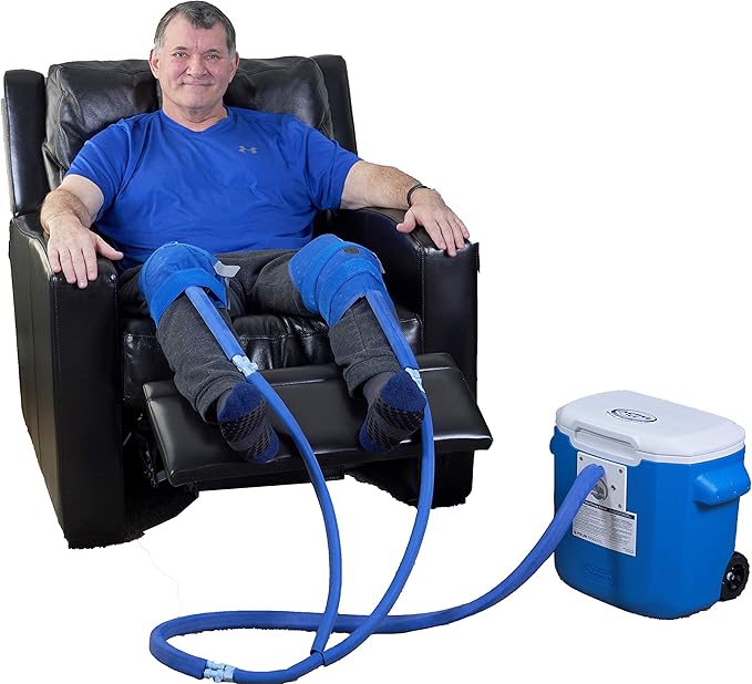 Polar Active Ice 3.0 Cold Therapy Ice Machine System with Programmable Timer, Two Knee and Joint Compression Pads, Lightweight 16 Quart Cooler, Quiet Pump, Strong Cryotherapy Pain Relief Treatment