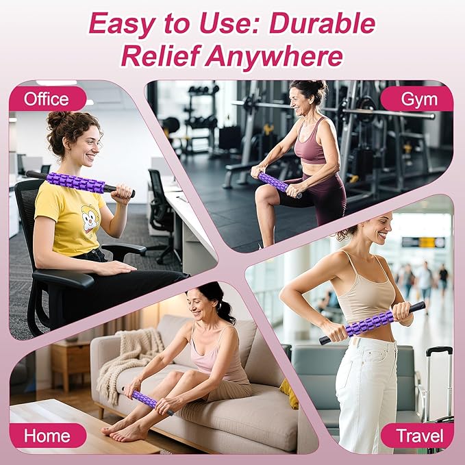 Muscle Roller Stick, Muscle Roller, Liposuction Massage Roller for Lymphatic Drainage, Massager Stick for Relief Muscle Soreness, Trigger Points, Help Exercise Runner Legs, Back Recovery