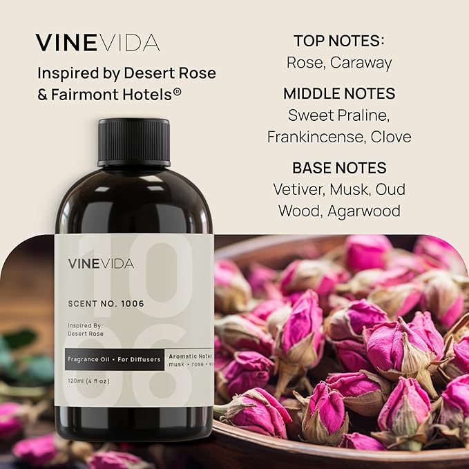 VINEVIDA (32oz) Hotel Fragrance Collection Diffuser Oil - Cold Air Diffuser - Fairmont Hotel Inspired Scent No.1006