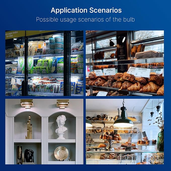 FLSNT LED Refrigerator Light Bulb 40 Watt Equivalent, 120V Fridge Appliance Light Bulb 4W Daylight White 5000K, Waterproof A15 Fridge Light Bulbs 500LM, E26 Freezer Light Bulbs Non-dimmable, 2Packs