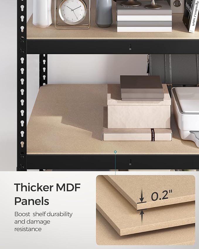 SONGMICS 5-Tier Storage Shelves, Load 2310 lb, Set of 2 Garage Storage, Boltless Assembly, Adjustable Shelving Unit, 23.6 x 47.2 x 70.9 Inches, for Study Shed Basement, Black UGLR600B02